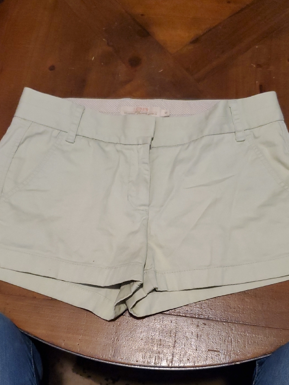 J. Crew High-Waist Chino Shorts - Pale Mint